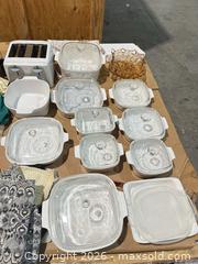 MaxSold Auction: CorningWare Vegetable Print Casserole & Baking Dish Set (8–12 pcs) - Round Rock (Texas, USA) SELLER MANAGED Estate Sale Online Auction - Gattis School Road