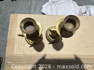 MaxSold Auction: Pair of Brass Figural Dolphin Candle Holders, Mid-Century - Round Rock (Texas, USA) SELLER MANAGED Estate Sale Online Auction - Gattis School Road