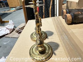 MaxSold Auction: Pair of Brass Figural Dolphin Candle Holders, Mid-Century - Round Rock (Texas, USA) SELLER MANAGED Estate Sale Online Auction - Gattis School Road