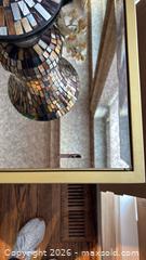 MaxSold Auction: Modern Gold Brass Metal Frame Console Table with Glass Top - Toronto (Ontario, Canada) SELLER MANAGED Downsizing Online Auction - Joicey Blvd 