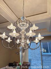 MaxSold Auction: Modern Polished Chrome Crystal 6-Light Chandelier - Toronto (Ontario, Canada) SELLER MANAGED Downsizing Online Auction - Joicey Boulevard