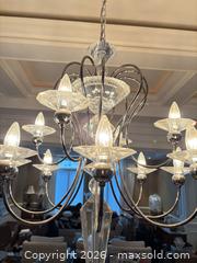 MaxSold Auction: Modern Polished Chrome Crystal 6-Light Chandelier - Toronto (Ontario, Canada) SELLER MANAGED Downsizing Online Auction - Joicey Boulevard