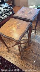 MaxSold Auction: Pair of Vintage Wood Accent Tables - Toronto (Ontario, Canada) SELLER MANAGED Downsizing Online Auction - Joicey Boulevard