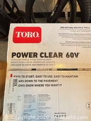 MaxSold Auction: Toro Power Clear 60V Cordless Single-Stage Snow Blower - Toronto (Ontario, Canada) SELLER MANAGED Downsizing Online Auction - Joicey Blvd 