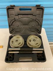 MaxSold Auction: Adjustable Dumbbell Set with Weights and Case - Vancouver (British Columbia, Canada) SELLER MANAGED Reseller Online Auction - East 7th Avenue (STORAGE)