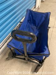 MaxSold Auction: Collapsible Folding Utility Wagon with Handle – Blue Fabric, All-Terrain Wheels - Vancouver (British Columbia, Canada) SELLER MANAGED Reseller Online Auction - E 7th Avenue (STORAGE)