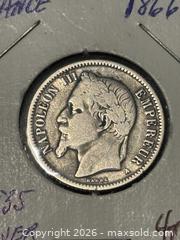 MaxSold Auction: .835 and .900 Silver Napolean French Coins - Esquimalt (British Columbia, Canada) PARTNER MANAGED Reseller Online Auction -  Lampson Street