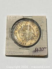 MaxSold Auction: .900 Silver 1893 Uruguay 50 Centesimos Coin - Esquimalt (British Columbia, Canada) PARTNER MANAGED Reseller Online Auction -  Lampson Street
