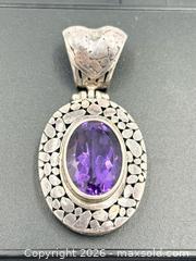 MaxSold Auction: Amethyst Sterling Silver Pendant 2” 13.97g - Esquimalt (British Columbia, Canada) PARTNER MANAGED Reseller Online Auction -  Lampson Street