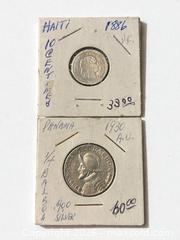 MaxSold Auction: Haiti and Panama Silver Coins - Esquimalt (British Columbia, Canada) PARTNER MANAGED Reseller Online Auction -  Lampson Street