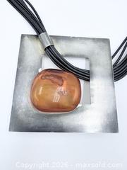 MaxSold Auction: HUGE Silver & Amber Necklace 26” length  - Esquimalt (British Columbia, Canada) PARTNER MANAGED Reseller Online Auction -  Lampson Street