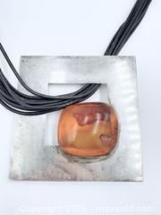 MaxSold Auction: HUGE Silver & Amber Necklace 26” length  - Esquimalt (British Columbia, Canada) PARTNER MANAGED Reseller Online Auction -  Lampson Street