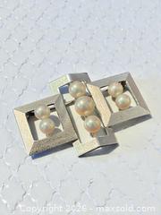 MaxSold Auction: Mid-Century Japanese Silver Pearl Brooch - Esquimalt (British Columbia, Canada) PARTNER MANAGED Reseller Online Auction -  Lampson Street