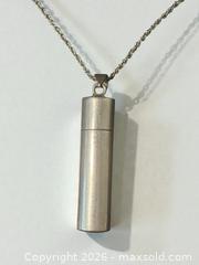 MaxSold Auction: Sterling Silver Cylindrical Pendant Necklace - Esquimalt (British Columbia, Canada) PARTNER MANAGED Reseller Online Auction -  Lampson Street