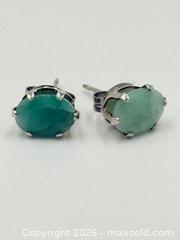 MaxSold Auction: Sterling Silver Emerald Earrings  - Esquimalt (British Columbia, Canada) PARTNER MANAGED Reseller Online Auction -  Lampson Street