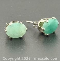 MaxSold Auction: Sterling Silver Emerald Earrings  - Esquimalt (British Columbia, Canada) PARTNER MANAGED Reseller Online Auction -  Lampson Street