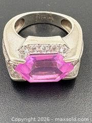 MaxSold Auction: Sterling Silver Pink Gemstone Ring Size 7 11.01g - Esquimalt (British Columbia, Canada) PARTNER MANAGED Reseller Online Auction -  Lampson Street