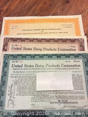 MaxSold Auction: Old Stock Certificates A - Bally (Pennsylvania, USA) PARTNER MANAGED Downsizing Online Auction - Cherry Street