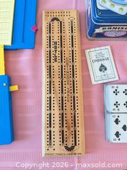 MaxSold Auction: Classic Family Game Bundle – Dominoes, Cribbage Board w/ pegs & Playing Cards  - Roseville (California, USA) PARTNER MANAGED Moving Online Auction - Marie Court #2