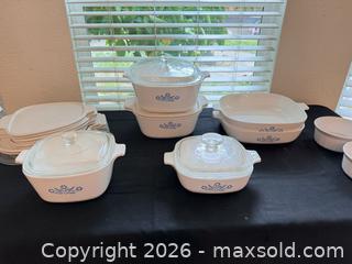 MaxSold Auction: CorningWare Blue Cornflower Collection – Casseroles, Lids & Bakeware Lot - Roseville (California, USA) PARTNER MANAGED Moving Online Auction - Marie Court #2