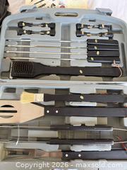MaxSold Auction: Grill Like You Mean It — Portable Tabletop Grill + BBQ Tool Mega Kit (Chimney Starter, Skewers & More!) - Roseville (California, USA) PARTNER MANAGED Moving Online Auction - Marie Court #2