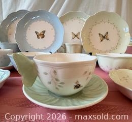 MaxSold Auction: Lenox “Butterfly Meadow” Dinnerware Collection – Pastel Mix & Match Set - Roseville (California, USA) PARTNER MANAGED Moving Online Auction - Marie Court #2