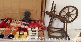 MaxSold Auction: Spin and Knit Starter Kit — Huge Yarn Stash and Vintage Spinning Wheel  - Roseville (California, USA) PARTNER MANAGED Moving Online Auction - Marie Court #2