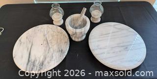 MaxSold Auction: Stone, Style & a Little Wisdom: Marble Kitchen Items, Tiles and Owl Figurines - Roseville (California, USA) PARTNER MANAGED Moving Online Auction - Marie Court #2
