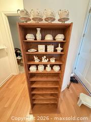 MaxSold Auction: Tall Wood Shelf and White Porcelain Figurines  - Roseville (California, USA) PARTNER MANAGED Moving Online Auction - Marie Court #2