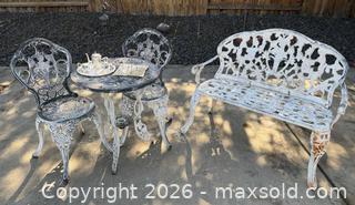 MaxSold Auction: Wrought Iron Shabby-Chic Garden Set  - Roseville (California, USA) PARTNER MANAGED Moving Online Auction - Marie Court #2