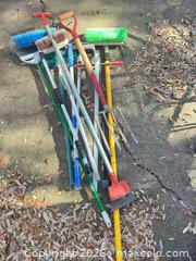 MaxSold Auction: Garden & Lawn Tool Lot — Brooms, Fork, Brushes, Telescoping Pole - Plano (Texas, USA) SELLER MANAGED Downsizing Online Auction -  Pin Oak Lane