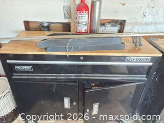 MaxSold Auction: Yukon Black Rolling Tool Chest with Wood Top - Plano (Texas, USA) SELLER MANAGED Downsizing Online Auction -  Pin Oak Lane