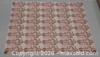 MaxSold Auction: Canada Uncut Sheet of 40 Two-Dollar Notes - Toronto (Ontario, Canada) PARTNER MANAGED Reseller Online Auction - Queen Street Wt.