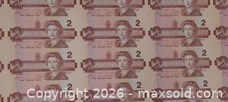 MaxSold Auction: Canada Uncut Sheet of 40 Two-Dollar Notes - Toronto (Ontario, Canada) PARTNER MANAGED Reseller Online Auction - Queen Street Wt.