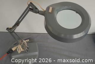 MaxSold Auction: Gray Plug-In Magnifying Lamp with Adjustable Spring-Balanced Arm - Toronto (Ontario, Canada) PARTNER MANAGED Reseller Online Auction - Queen Street West.