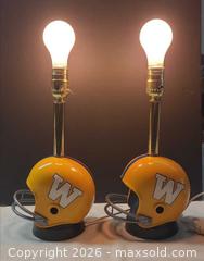 MaxSold Auction: Pair of Winnipeg Blue Bombers CFL Vintage football helmet Table Lamps - Toronto (Ontario, Canada) PARTNER MANAGED Reseller Online Auction - Queen Street West.