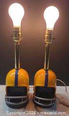 MaxSold Auction: Pair of Winnipeg Blue Bombers CFL Vintage football helmet Table Lamps - Toronto (Ontario, Canada) PARTNER MANAGED Reseller Online Auction - Queen Street West.