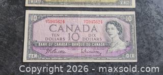 MaxSold Auction: 2 Canadian Paper Currency Bills, Circulated, 1954 - Pelham (Ontario, Canada) SELLER MANAGED Reseller Online Auction - Foss Road