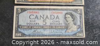 MaxSold Auction: 2 Canadian Paper Currency Bills, Circulated, 1954 - Pelham (Ontario, Canada) SELLER MANAGED Reseller Online Auction - Foss Road
