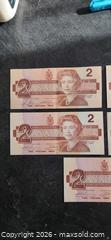 MaxSold Auction: 5 Canadian Two Dollar Bills, 1986 - Pelham (Ontario, Canada) SELLER MANAGED Reseller Online Auction - Foss Road
