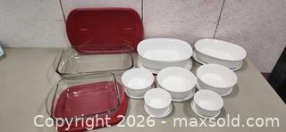 MaxSold Auction: Anchor and Corning Ware Dishes with Lids - Pelham (Ontario, Canada) SELLER MANAGED Reseller Online Auction - Foss Road
