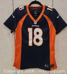 MaxSold Auction: Denver Broncos #18 Manning NFL On Field Jersey Size M - Pelham (Ontario, Canada) SELLER MANAGED Reseller Online Auction - Foss Road
