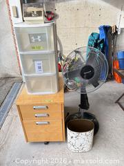 MaxSold Auction: Lot of 4 Storage, File Cabinet, Honeywell Fan & Wastebasket - New Westminster (British Columbia, Canada) PARTNER MANAGED Downsizing Online Auction -  Jamieson Court (CONDO)