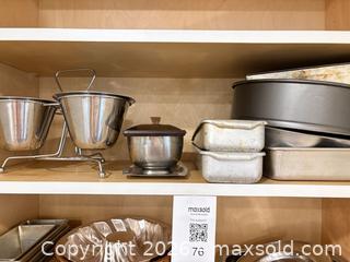 MaxSold Auction: Mixed Kitchen Bakeware & Serveware Lot — Pyrex, Corningware, Metal Pans - New Westminster (British Columbia, Canada) PARTNER MANAGED Downsizing Online Auction -  Jamieson Court (CONDO)