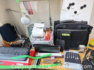 MaxSold Auction: Office Supplies Lot with Desk Accessories, Lamp, Briefcase - New Westminster (British Columbia, Canada) PARTNER MANAGED Downsizing Online Auction -  Jamieson Court (CONDO)