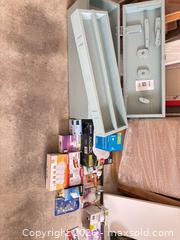 MaxSold Auction: Rustic Wooden Toolbox, Medium Size and light bulbs - New Westminster (British Columbia, Canada) PARTNER MANAGED Downsizing Online Auction -  Jamieson Court (CONDO)