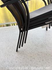 MaxSold Auction: Set of 4 Patio Chairs - Powder-Coated Metal Frame, Textilene - New Westminster (British Columbia, Canada) PARTNER MANAGED Downsizing Online Auction -  Jamieson Court (CONDO)
