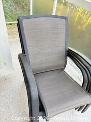 MaxSold Auction: Set of 4 Patio Chairs - Powder-Coated Metal Frame, Textilene - New Westminster (British Columbia, Canada) PARTNER MANAGED Downsizing Online Auction -  Jamieson Court (CONDO)