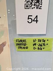 MaxSold Auction: Signed Watercolor Floral Painting, Framed in Silver Metal - New Westminster (British Columbia, Canada) PARTNER MANAGED Downsizing Online Auction -  Jamieson Court (CONDO)