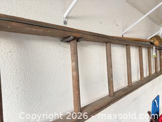 MaxSold Auction: Single-section Wooden Ladder 119 in - New Westminster (British Columbia, Canada) PARTNER MANAGED Downsizing Online Auction -  Jamieson Court (CONDO)